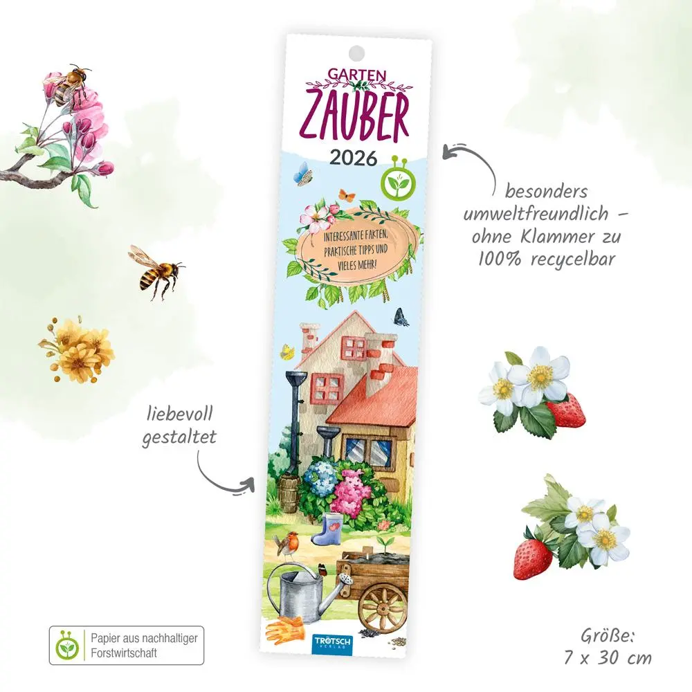 Bild: 9783988024473 | Trötsch Streifenkalender Mini Gartenzauber 2026 | KG | Kalender | XXIV