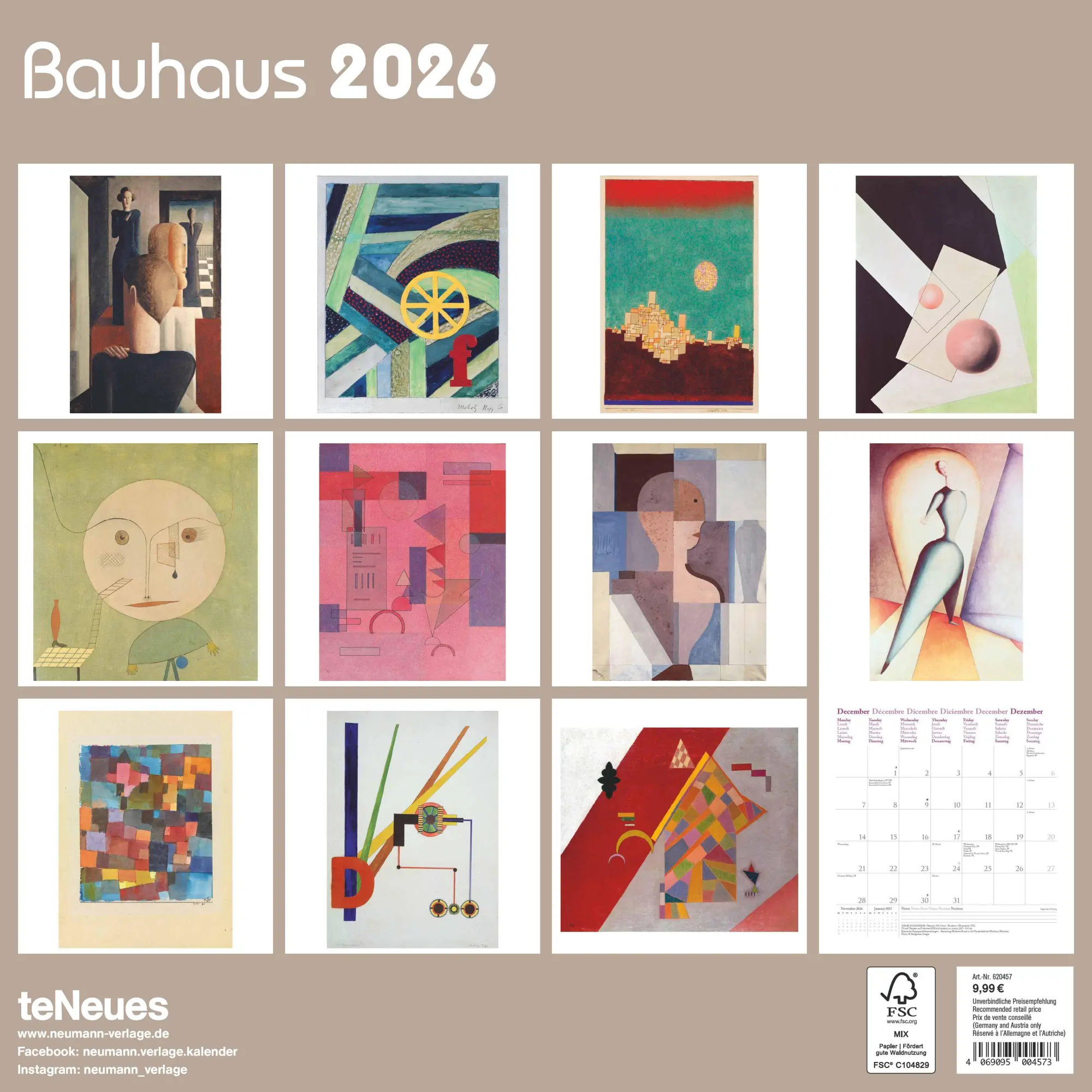 Rückseite: 4069095004573 | N NEUMANNVERLAGE - Bauhaus 2026 Broschürenkalender, 30x30cm,...