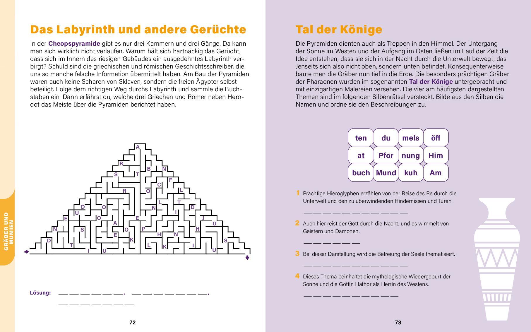 Bild: 9783961284573 | Das Alte Ägypten I Wissen in Rätseln | Frauke Sonnabend | Taschenbuch