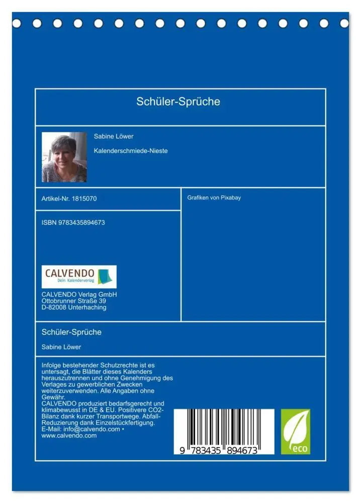Bild: 9783435894673 | Schüler-Sprüche (Tischkalender 2025 DIN A5 hoch), CALVENDO...