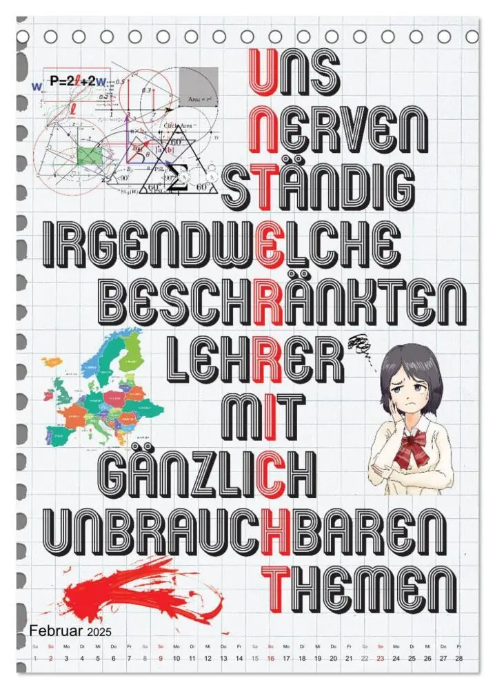 Bild: 9783435894673 | Schüler-Sprüche (Tischkalender 2025 DIN A5 hoch), CALVENDO...