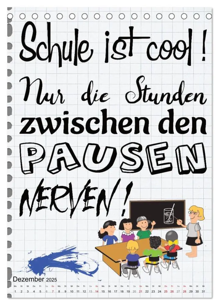 Bild: 9783435894673 | Schüler-Sprüche (Tischkalender 2025 DIN A5 hoch), CALVENDO...