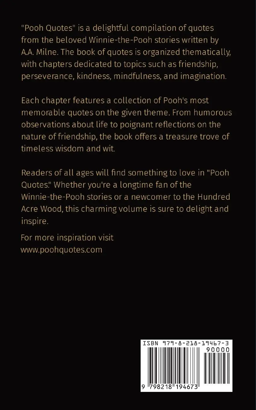 Rückseite: 9798218194673 | Pooh Quotes | The Art of Doing Nothing: Lessons from Winnie The Pooh