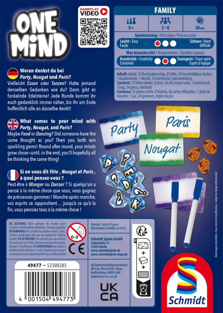 Bild: 4001504494773 | One Mind | Klein &amp; Fein - Familienspiel | Spiel | Schachtel | 49477