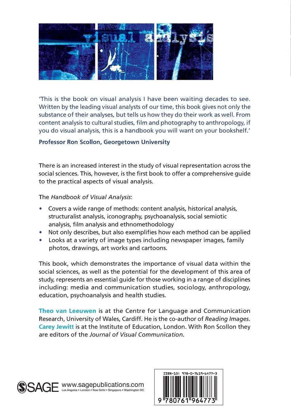 Rückseite: 9780761964773 | The Handbook of Visual Analysis | Theo Van Leeuwen (u. a.) | Buch