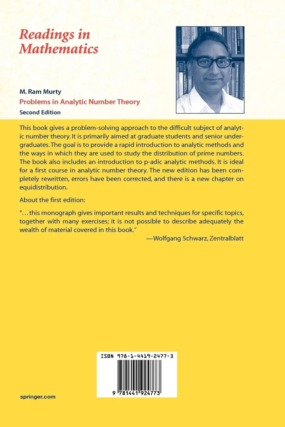 Rückseite: 9781441924773 | Problems in Analytic Number Theory | M Ram Murty | Taschenbuch | xxii