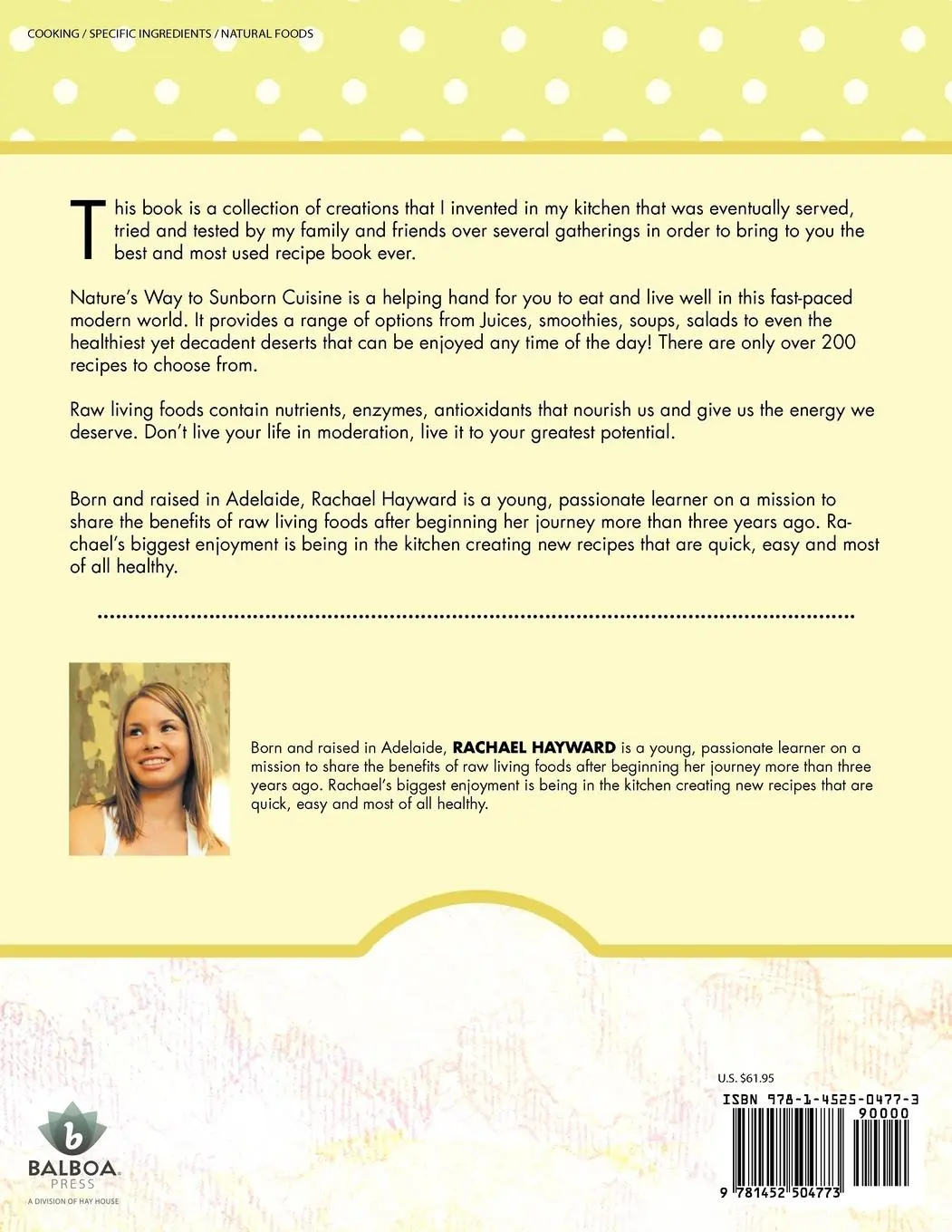 Rückseite: 9781452504773 | Nature's Way to Sunborn Cuisine | Rachael Hayward | Taschenbuch | 2012