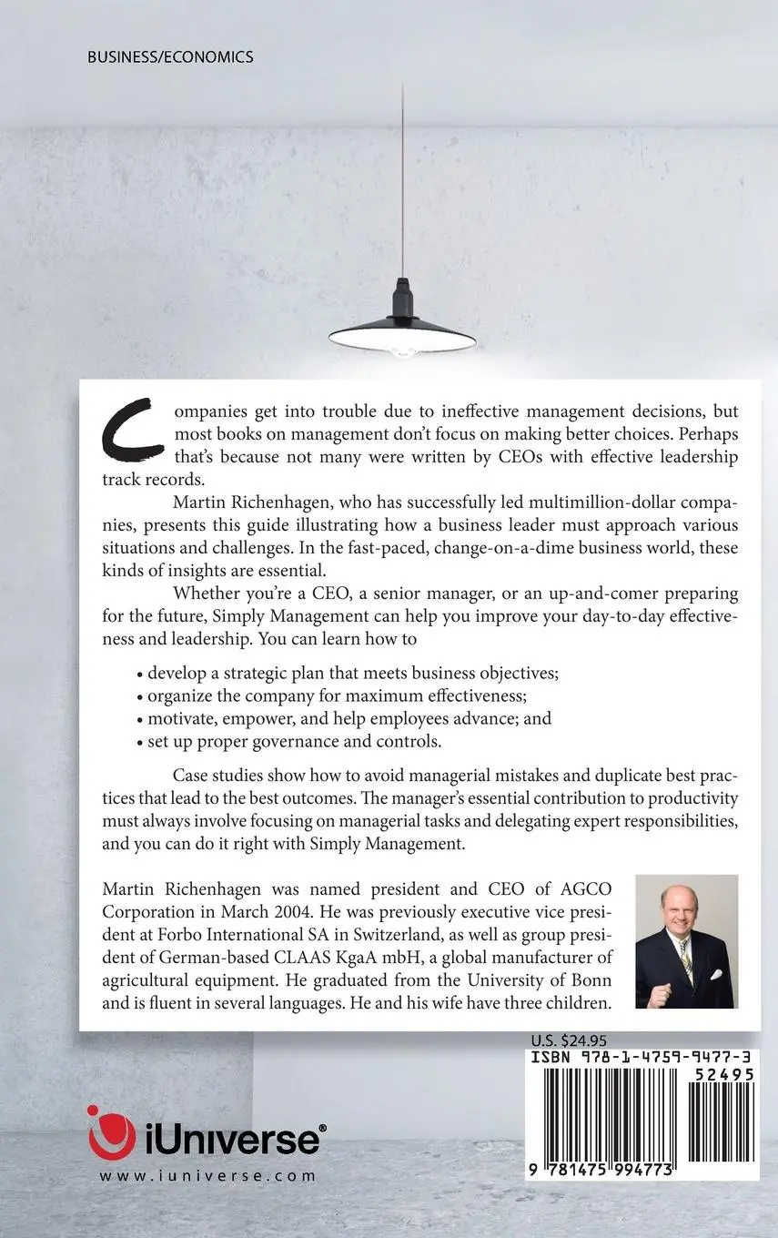 Rückseite: 9781475994773 | Simply Management | Martin Richenhagen | Buch | Englisch | 2013