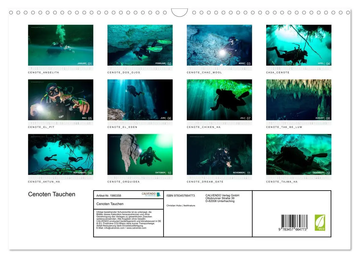 Bild: 9783457664773 | Cenoten Tauchen (Wandkalender 2026 DIN A3 quer), CALVENDO...