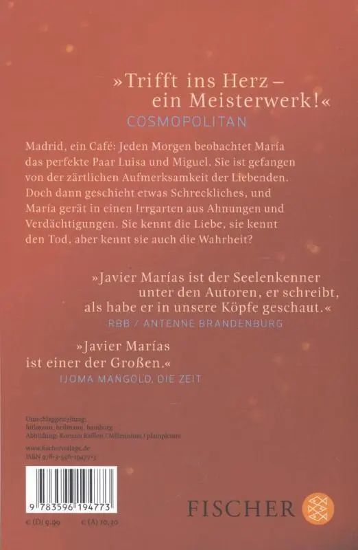 Rückseite: 9783596194773 | Die sterblich Verliebten | Roman | Javier Marías | Taschenbuch | 2013