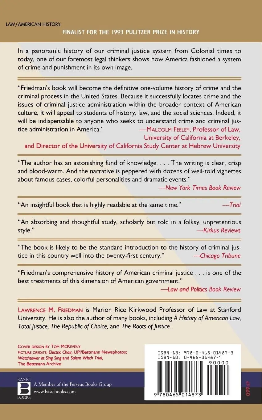 Rückseite: 9780465014873 | Crime and Punishment in American History | Lawrence Friedman | Buch