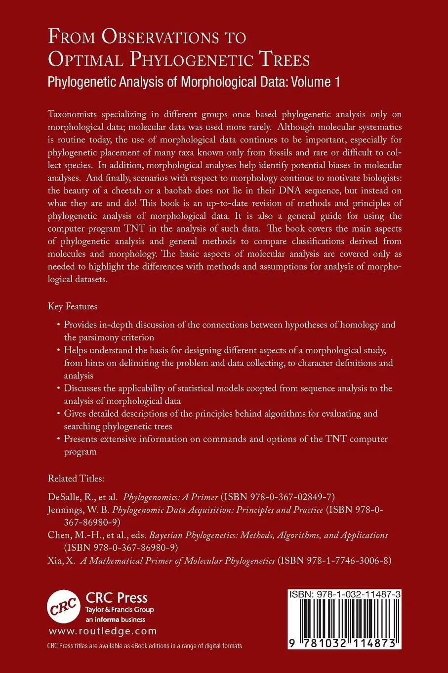 Rückseite: 9781032114873 | From Observations to Optimal Phylogenetic Trees | Pablo A. Goloboff