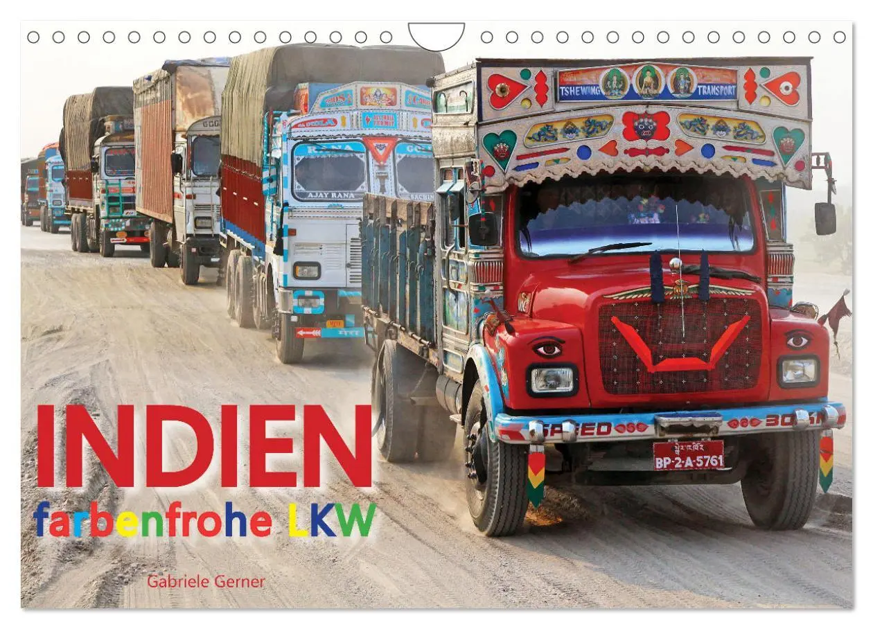Cover: 9783457344873 | Indien Farbenfrohe LKW (Wandkalender 2026 DIN A4 quer), CALVENDO...