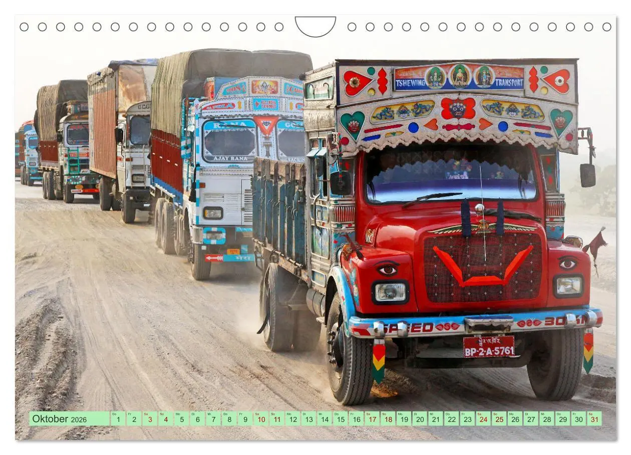 Bild: 9783457344873 | Indien Farbenfrohe LKW (Wandkalender 2026 DIN A4 quer), CALVENDO...