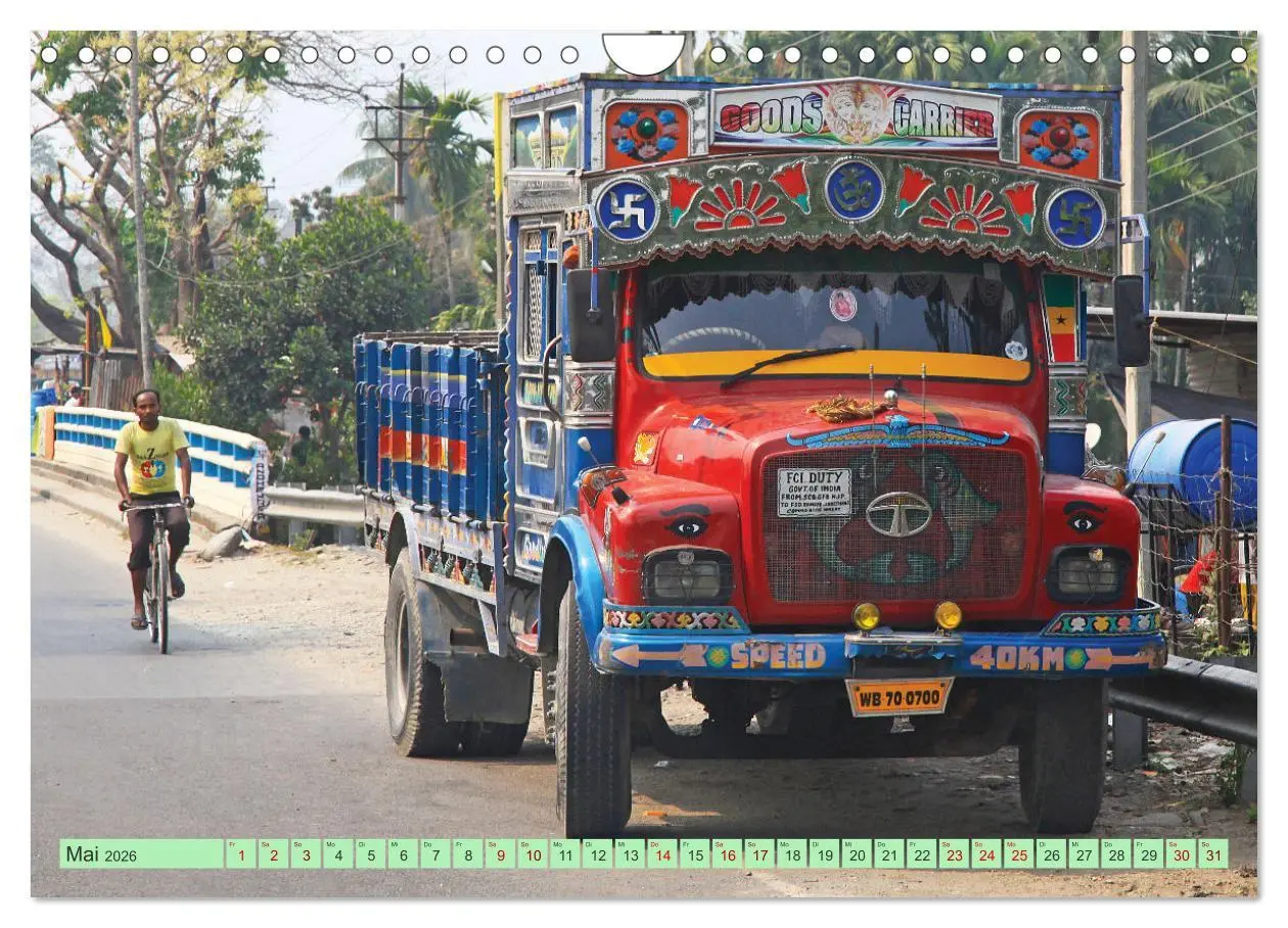 Bild: 9783457344873 | Indien Farbenfrohe LKW (Wandkalender 2026 DIN A4 quer), CALVENDO...