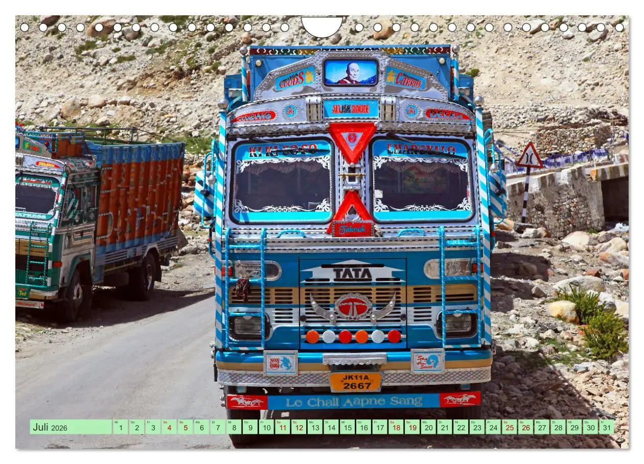 Bild: 9783457344873 | Indien Farbenfrohe LKW (Wandkalender 2026 DIN A4 quer), CALVENDO...