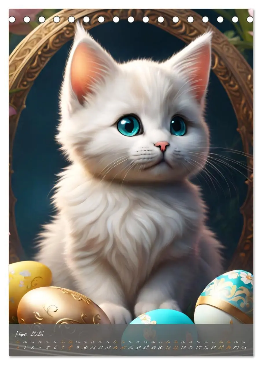 Bild: 9783516294873 | Süße flauschige Katzen (Tischkalender 2026 DIN A5 hoch), CALVENDO...