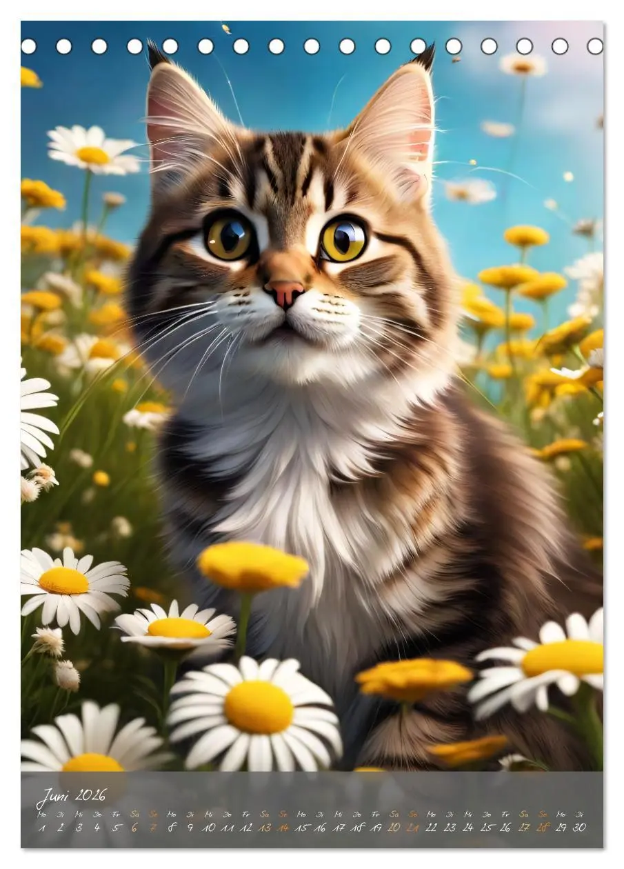 Bild: 9783516294873 | Süße flauschige Katzen (Tischkalender 2026 DIN A5 hoch), CALVENDO...
