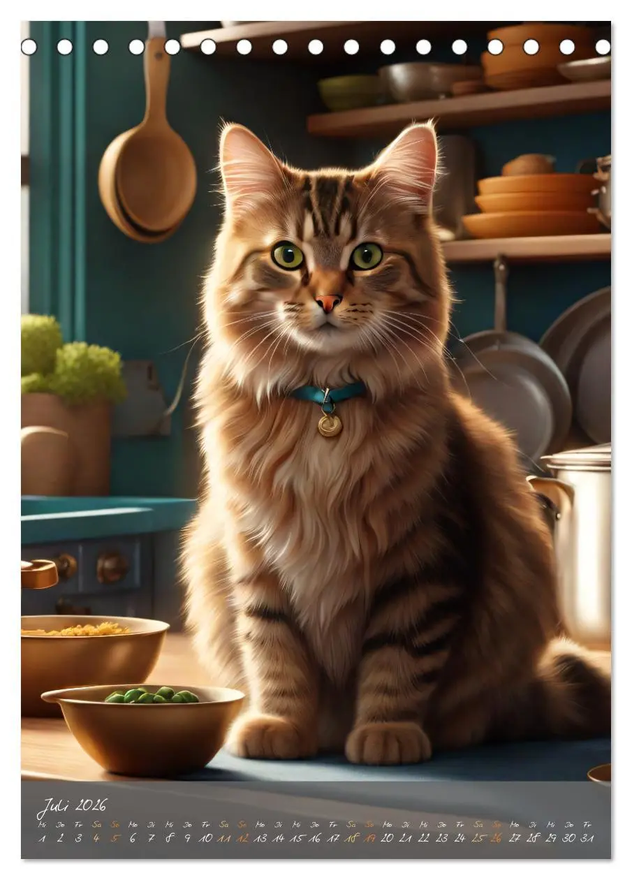 Bild: 9783516294873 | Süße flauschige Katzen (Tischkalender 2026 DIN A5 hoch), CALVENDO...