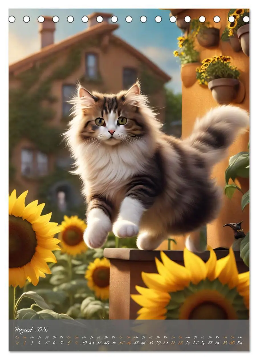 Bild: 9783516294873 | Süße flauschige Katzen (Tischkalender 2026 DIN A5 hoch), CALVENDO...