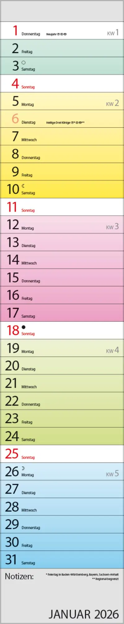 Bild: 9783731884873 | Planer Farbenspiel 2026 | Verlag Korsch | Kalender | Spiralbindung