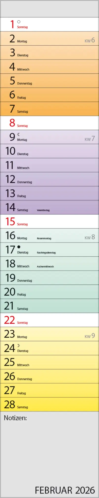 Bild: 9783731884873 | Planer Farbenspiel 2026 | Verlag Korsch | Kalender | Spiralbindung