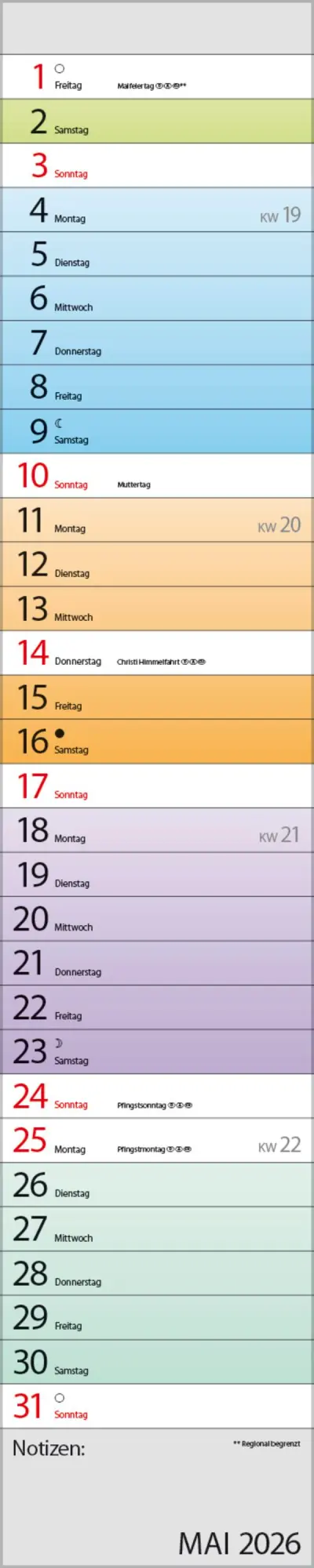 Bild: 9783731884873 | Planer Farbenspiel 2026 | Verlag Korsch | Kalender | Spiralbindung