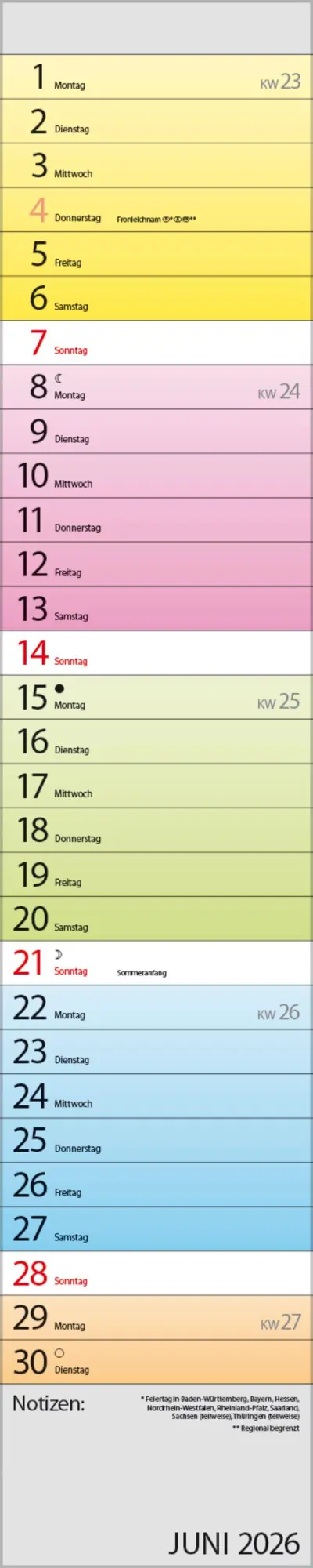 Bild: 9783731884873 | Planer Farbenspiel 2026 | Verlag Korsch | Kalender | Spiralbindung