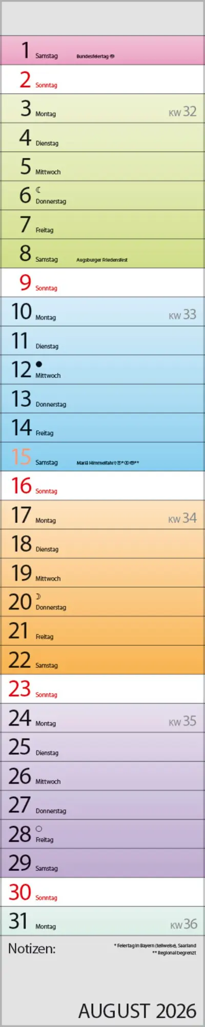 Bild: 9783731884873 | Planer Farbenspiel 2026 | Verlag Korsch | Kalender | Spiralbindung