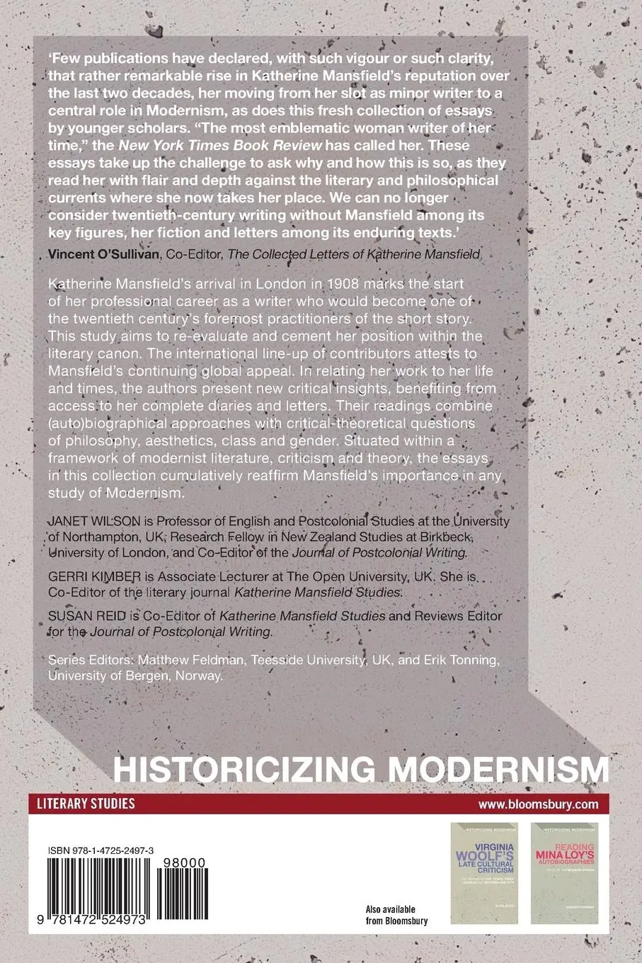 Rückseite: 9781472524973 | Katherine Mansfield and Literary Modernism | Janet Wilson (u. a.)