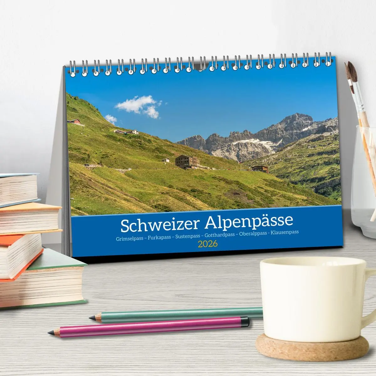 Bild: 9783457404973 | Schweizer Alpenpässe (Tischkalender 2026 DIN A5 quer), CALVENDO...