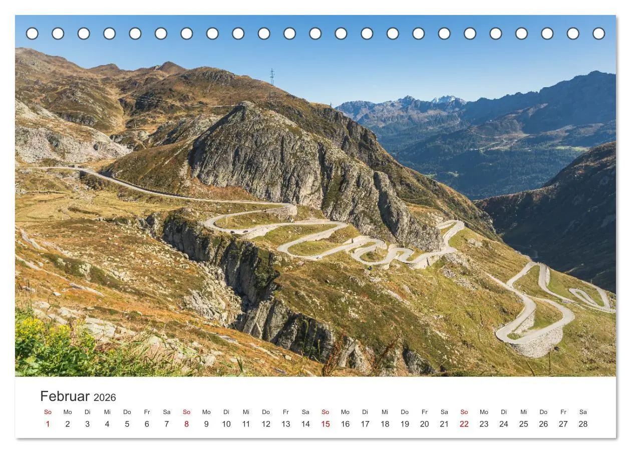 Bild: 9783457404973 | Schweizer Alpenpässe (Tischkalender 2026 DIN A5 quer), CALVENDO...