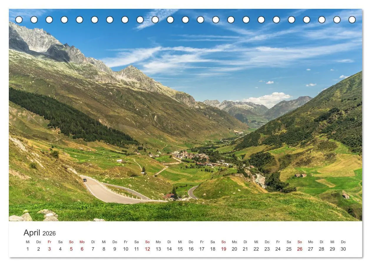 Bild: 9783457404973 | Schweizer Alpenpässe (Tischkalender 2026 DIN A5 quer), CALVENDO...