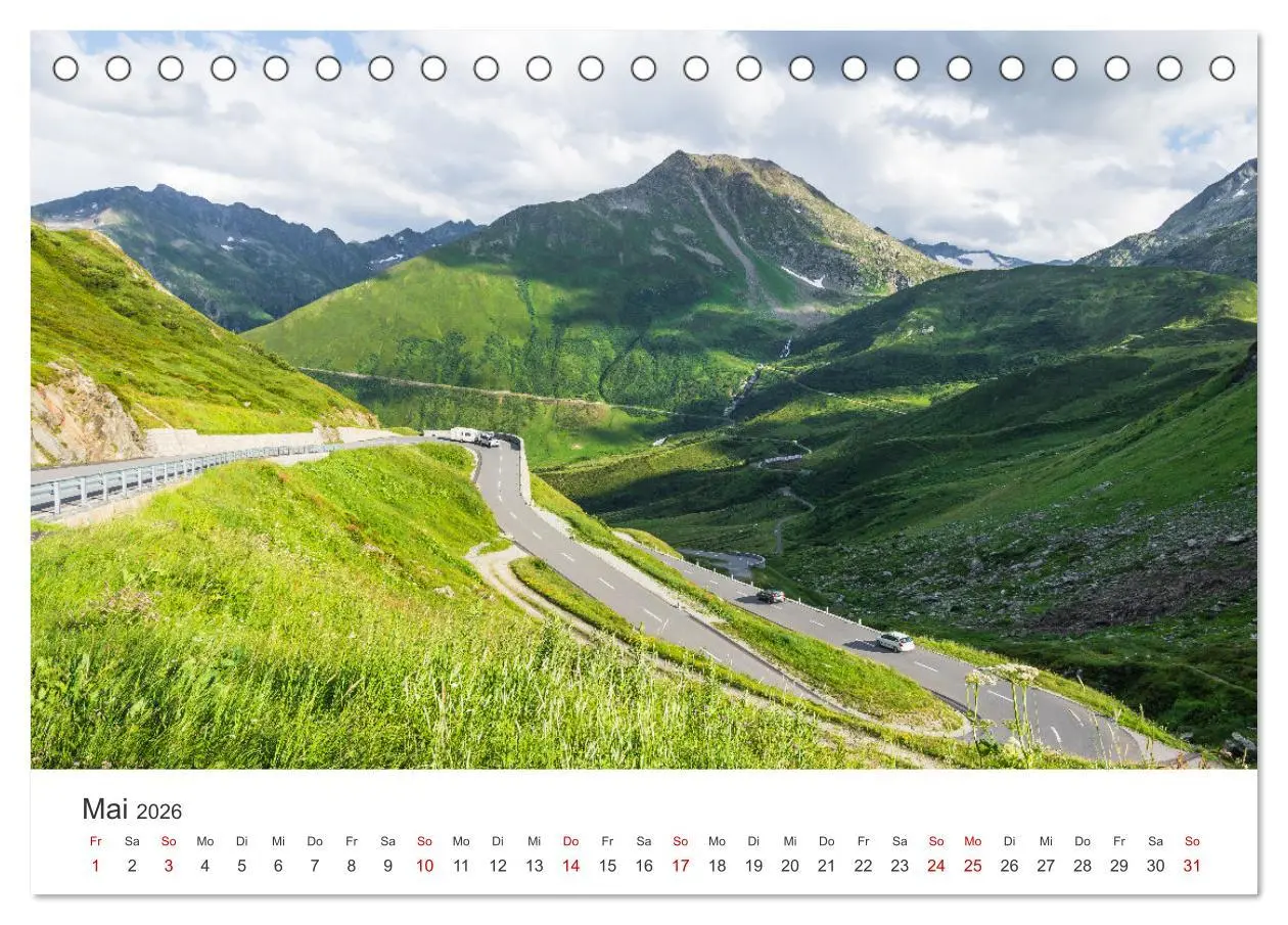 Bild: 9783457404973 | Schweizer Alpenpässe (Tischkalender 2026 DIN A5 quer), CALVENDO...