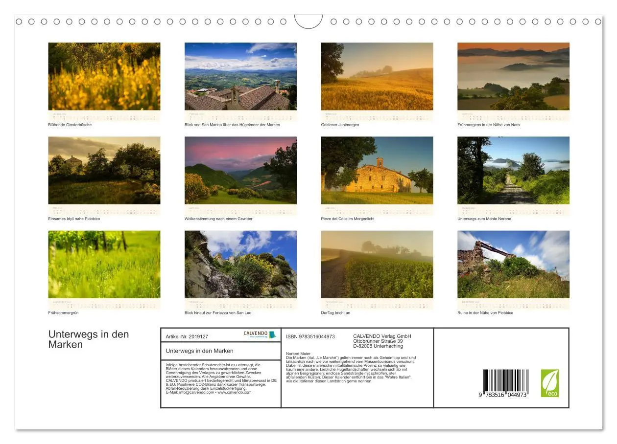 Bild: 9783516044973 | Unterwegs in den Marken (Wandkalender 2026 DIN A3 quer), CALVENDO...