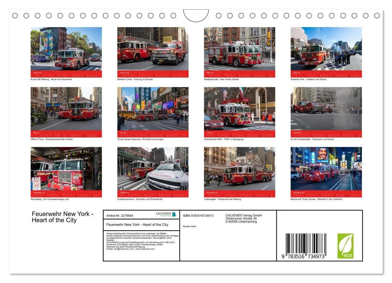 Bild: 9783516734973 | Feuerwehr New York - Heart of the City (Wandkalender 2026 DIN A4...