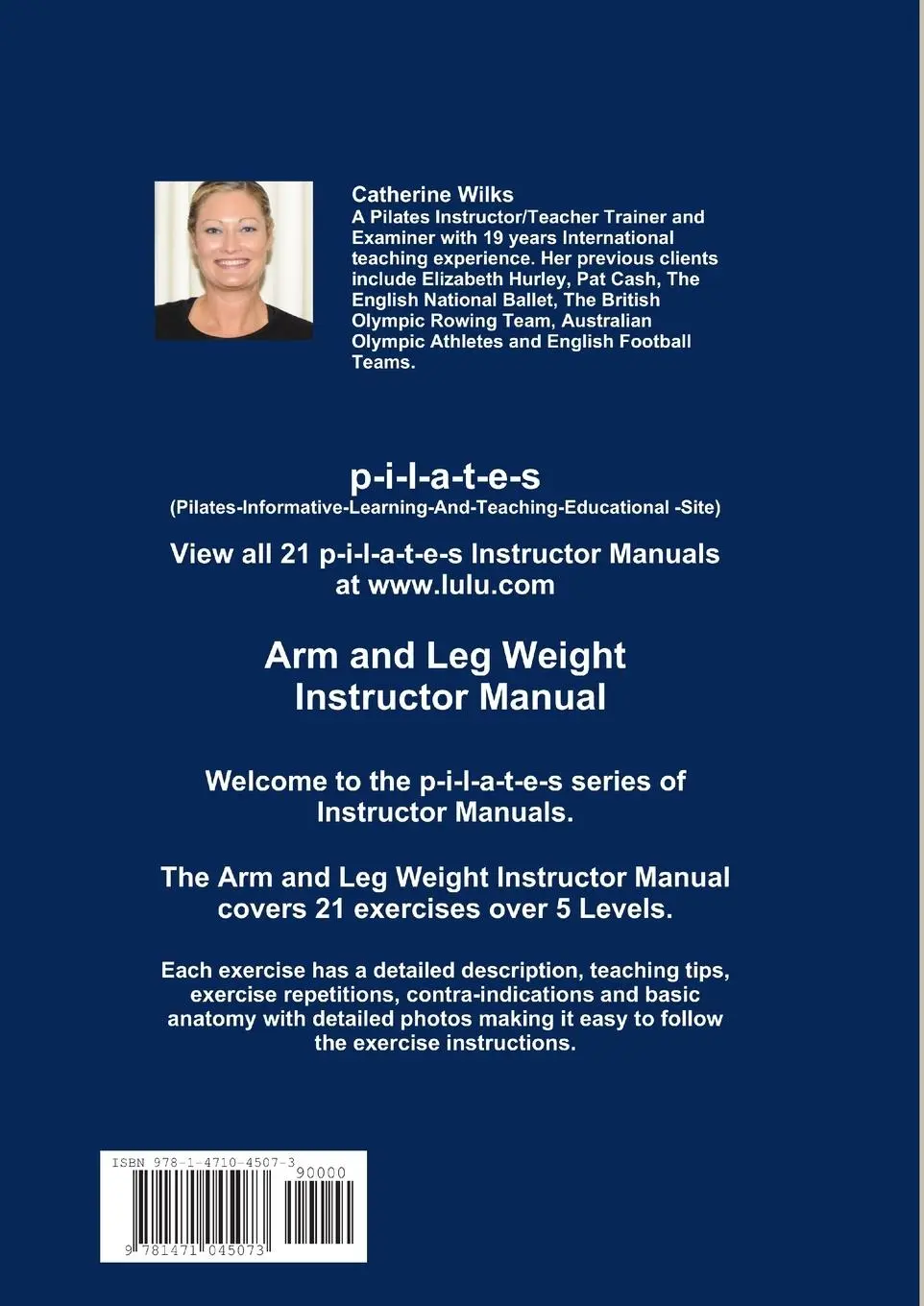 Rückseite: 9781471045073 | p-i-l-a-t-e-s Arm and Leg Weights Instructor Manual Levels 1-5 | Wilks