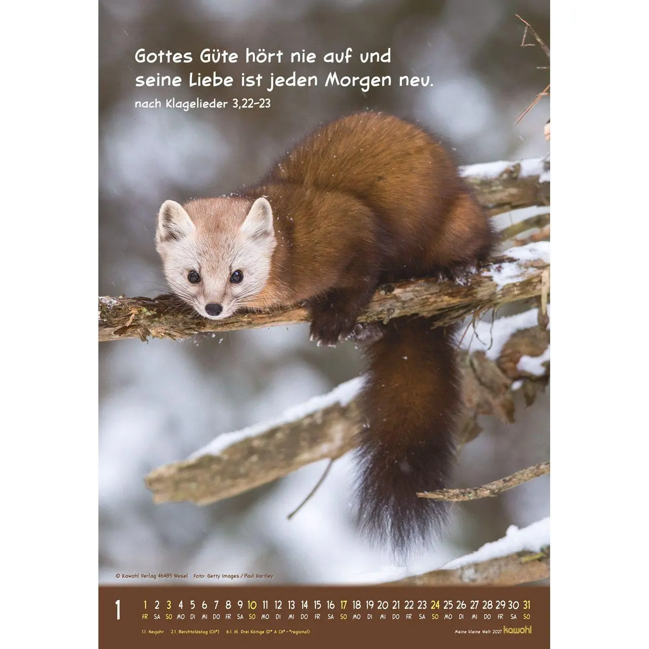 Bild: 9783754845073 | Meine kleine Welt 2027 | Tierkalender mit Bibelworten | Kalender