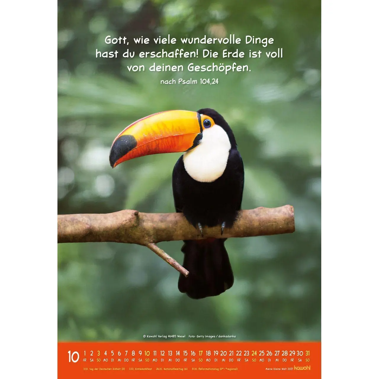 Bild: 9783754845073 | Meine kleine Welt 2027 | Tierkalender mit Bibelworten | Kalender