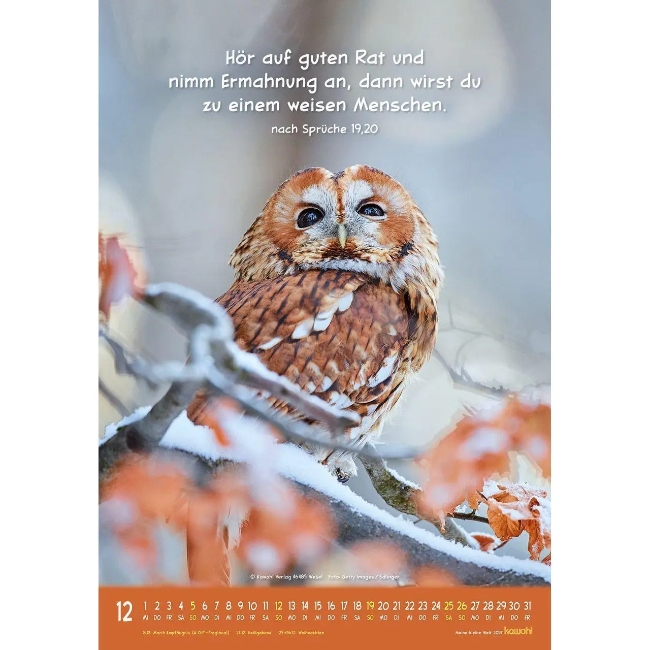 Bild: 9783754845073 | Meine kleine Welt 2027 | Tierkalender mit Bibelworten | Kalender