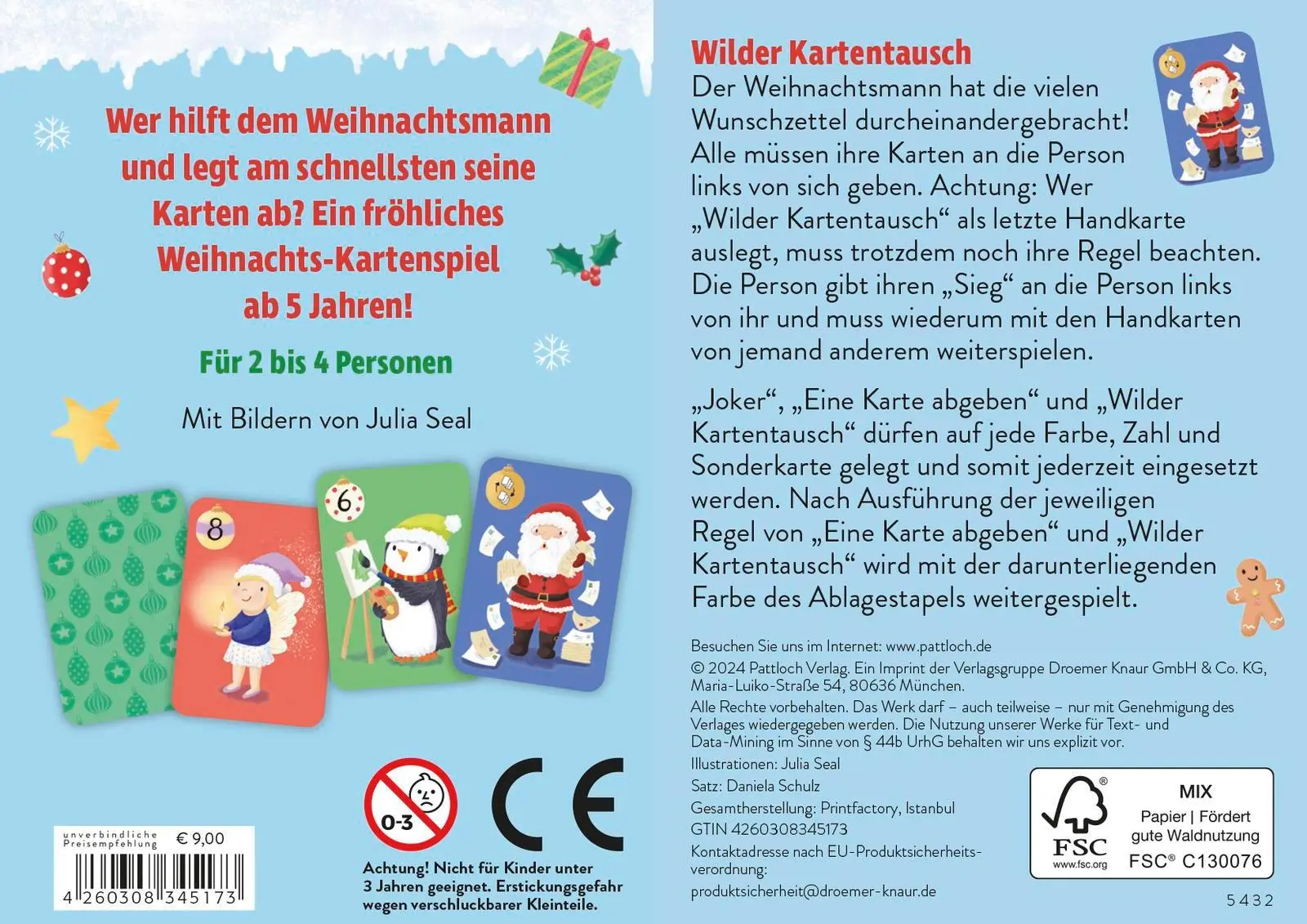 Rückseite: 4260308345173 | Fröhliches Chaos überall | Pattloch Verlag | Spiel | Schachtel | 51 S.