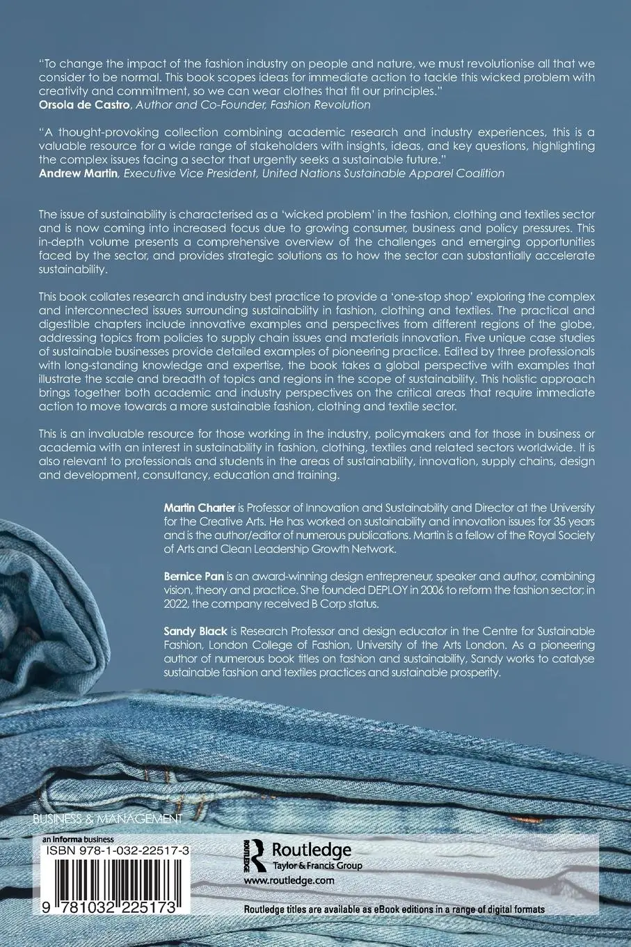 Rückseite: 9781032225173 | Accelerating Sustainability in Fashion, Clothing and Textiles | Buch