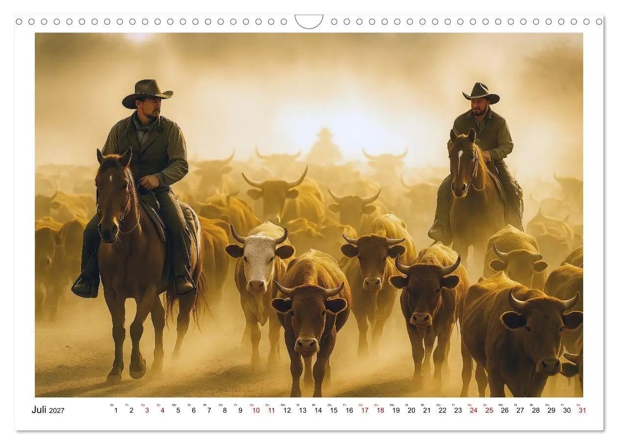 Bild: 9783516925173 | Cowboy Alltag und Western Staub (Wandkalender 2027 DIN A3 quer),...