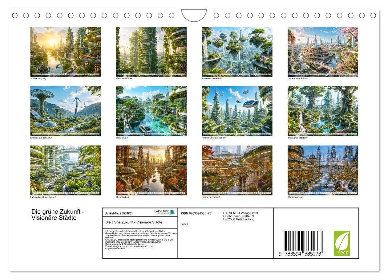 Bild: 9783594385173 | Die grüne Zukunft - Visionäre Städte (Wandkalender 2027 DIN A4...