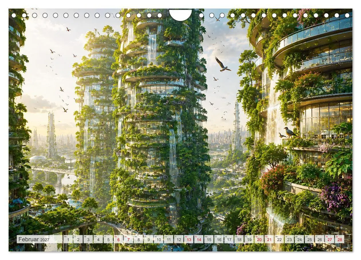 Bild: 9783594385173 | Die grüne Zukunft - Visionäre Städte (Wandkalender 2027 DIN A4...