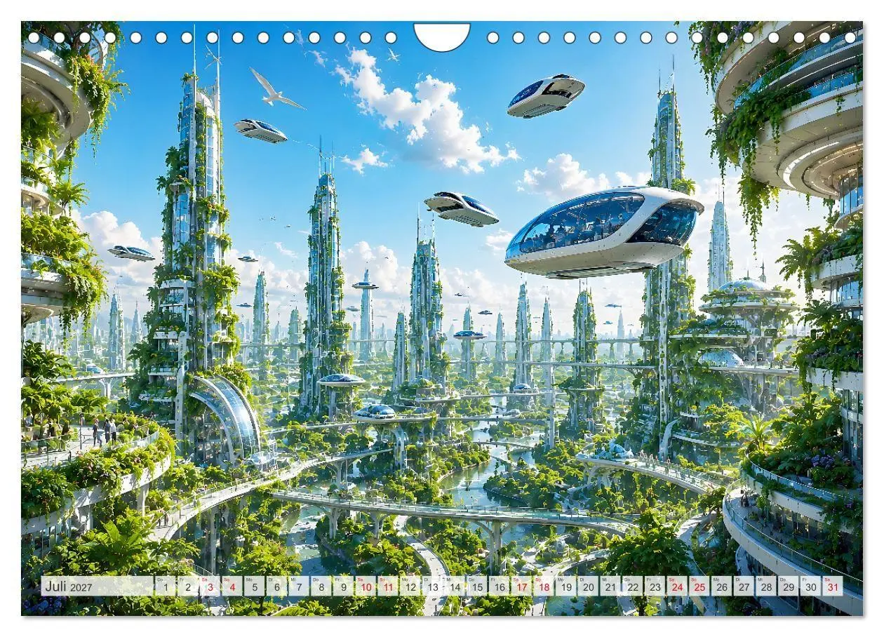 Bild: 9783594385173 | Die grüne Zukunft - Visionäre Städte (Wandkalender 2027 DIN A4...