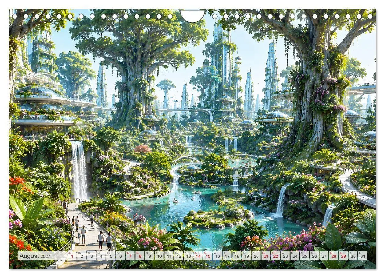 Bild: 9783594385173 | Die grüne Zukunft - Visionäre Städte (Wandkalender 2027 DIN A4...