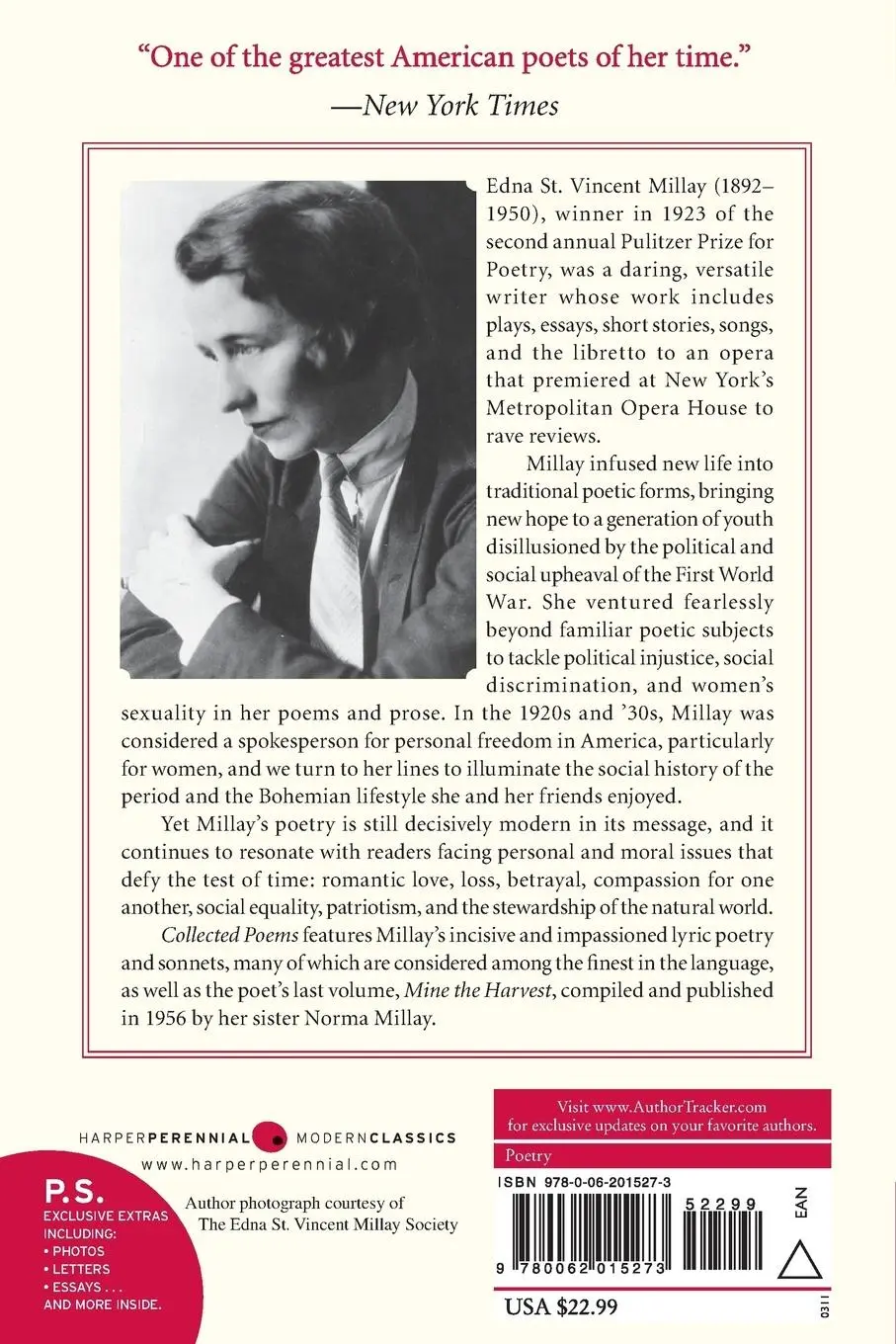 Rückseite: 9780062015273 | Collected Poems | Edna St Vincent Millay | Taschenbuch | Englisch