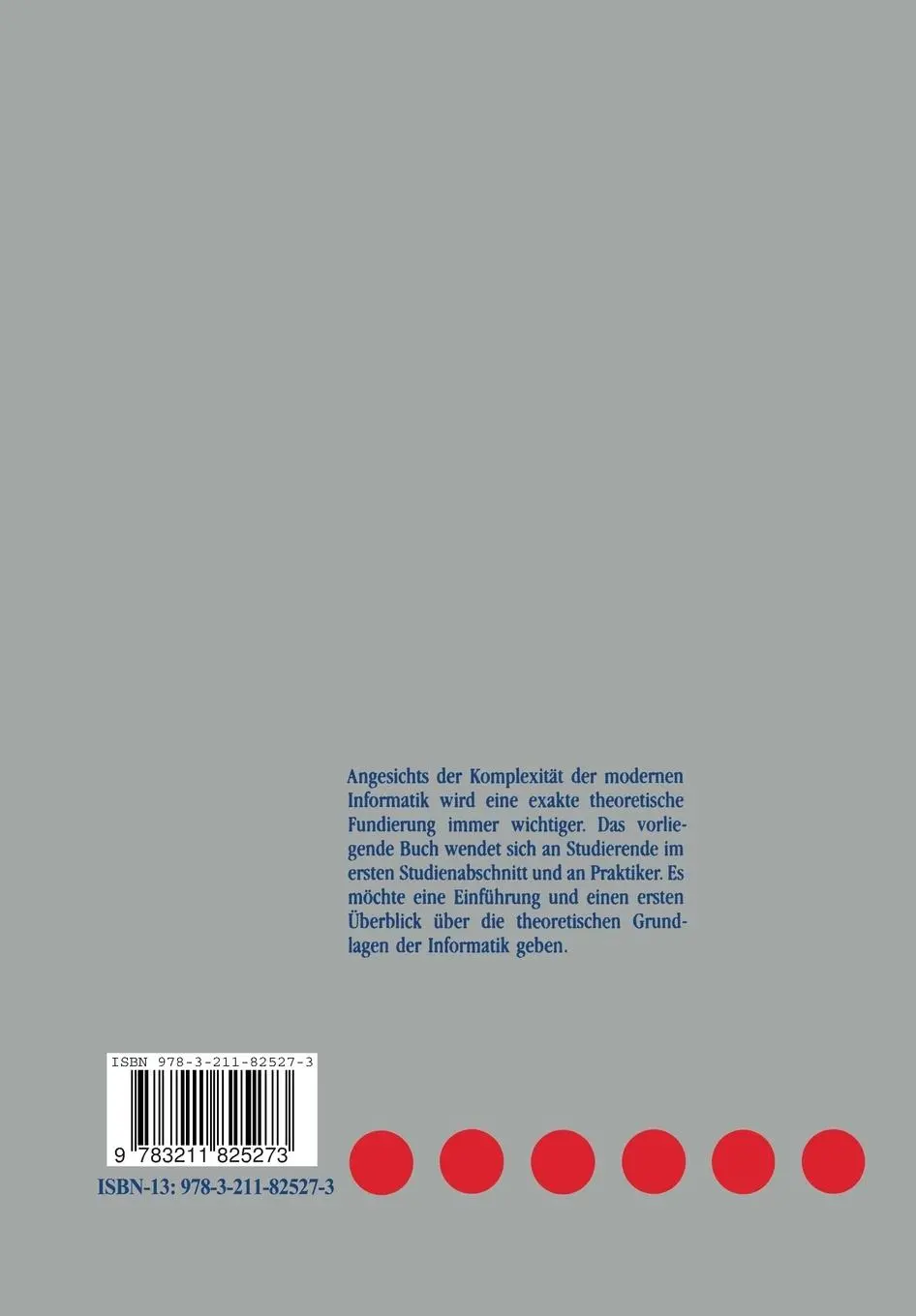 Rückseite: 9783211825273 | Theoretische Grundlagen der Informatik | Clemens H. Cap | Taschenbuch