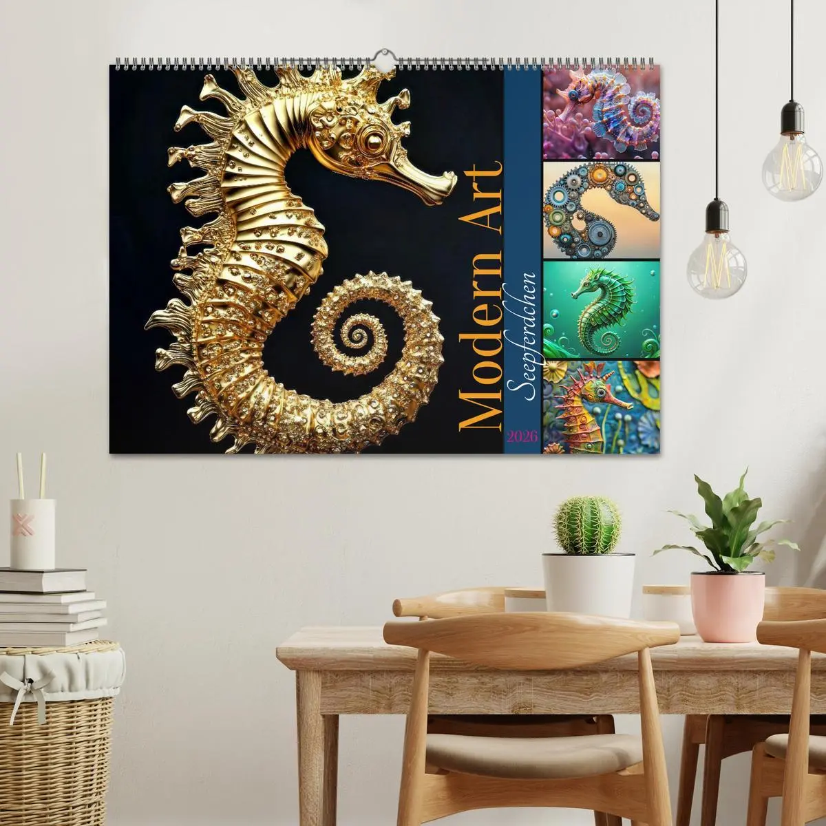 Bild: 9783457755273 | Seepferdchen - Modern Art (Wandkalender 2026 DIN A2 quer), CALVENDO...